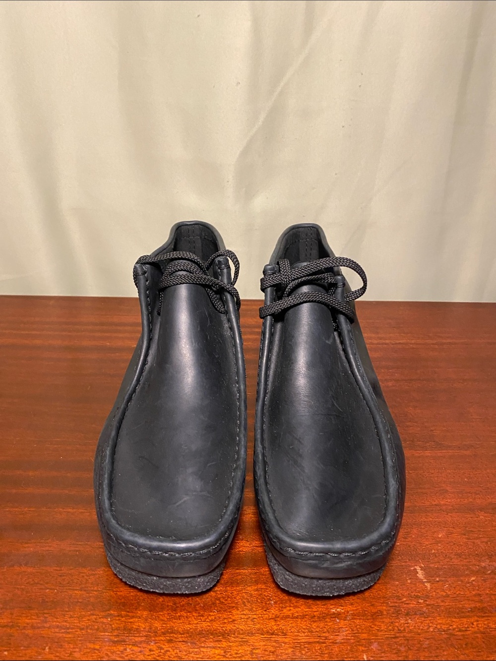 Clarks Shacre Wallabies Chukka Boots Black Leather Wallabies Mens size 10.5W - Picture 2 of 7